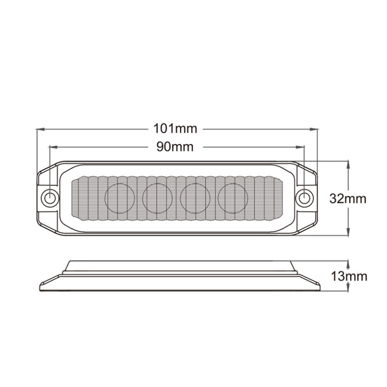 Ultra-thin ECE R65, R10, LED Directional 4 x LEDs, 12/24V, IP67,  Amber, 10 x Flash patterns - Image 4