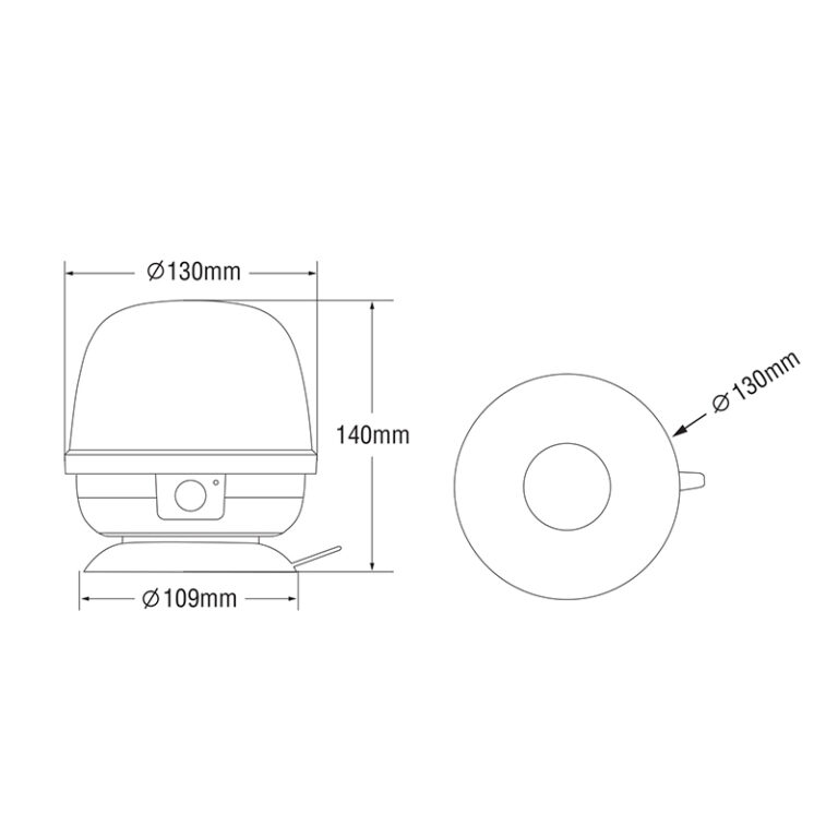 Battery Beacon, ECE R65, CISPR25, R10, IP67, Remote controlled, incl fob, 3 x flash + 4 rotate, Magnetic base + suction cup mount - Image 8