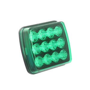 Magnetic (USB) Rechargeable Warning Light, Double Flash, Green, Pair, 24 LEDs