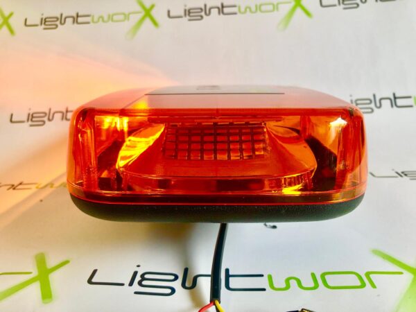 LED Minibar 12/24V, ECE R65, R10, IP56, 15 x Flash Patterns, Pole Mount, Amber Lens, Amber Light - Image 3